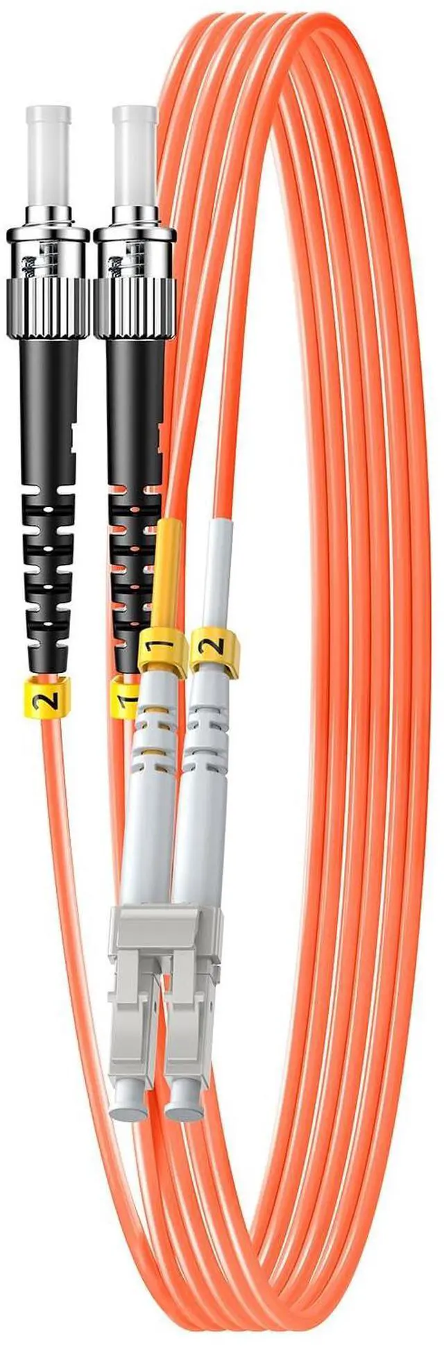 Main image of OM1 LC to ST Fiber Patch Cable,62.5/125µm Multimode MMF Duplex Fiber Optic Patch Cable Jumper Cord,OD-2.0mm LSZH,3FT/1m,1Pack