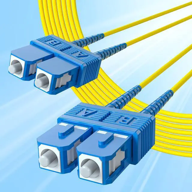 Alt view image 2 of 6 - Fiber Patch Cable - SC to SC OS2 10Gb/Gigabit Singlemode Jumper Duplex 9/125 LSZH Fiber Optic Cord, Yellow, 2-Meter(6.6-ft)