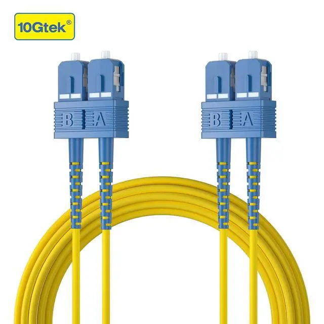 Alt view image 3 of 6 - Fiber Patch Cable - SC to SC OS2 10Gb/Gigabit Singlemode Jumper Duplex 9/125 LSZH Fiber Optic Cord, Yellow, 2-Meter(6.6-ft)