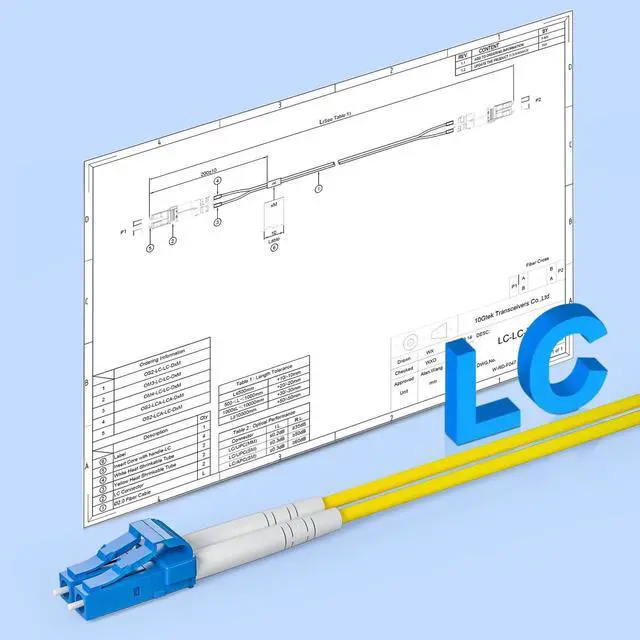 Alt view image 5 of 6 - Fiber Patch Cable - SC to SC OS2 10Gb/Gigabit Singlemode Jumper Duplex 9/125 LSZH Fiber Optic Cord, Yellow, 2-Meter(6.6-ft)