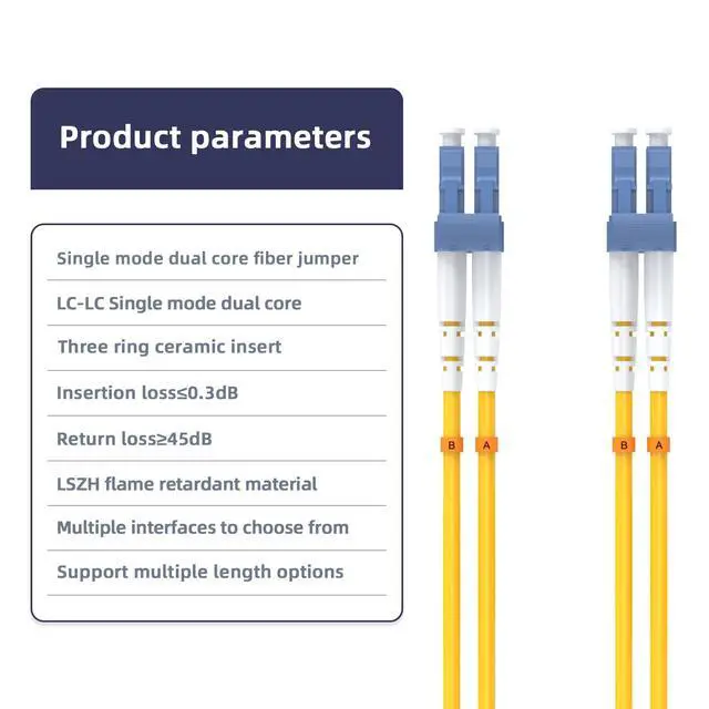 Alt view image 3 of 7 - LC to LC Single Mode Duplex Fiber Patch Cable,3m/9.8f,9/125m OS2 Fiber Optic Internet Cable,UPC SMF,LSZH Optical Jumper Cable for SFP Transceiver, Router, Fiber Networks