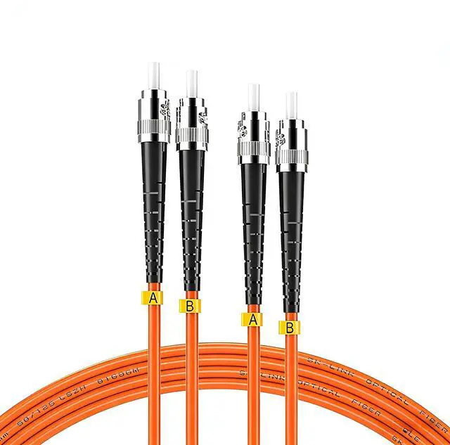 Main image of ST to ST Fiber Patch Cable 2m/7ft, Gigabit Multi-Mode Duplex 50/125m, ST/UPC Optical Patch Cord, High-Speed for LAN & Data Centers