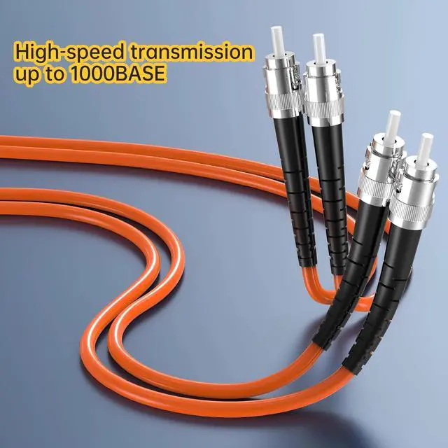 Alt view image 2 of 7 - ST to ST Fiber Patch Cable 2m/7ft, Gigabit Multi-Mode Duplex 50/125m, ST/UPC Optical Patch Cord, High-Speed for LAN & Data Centers