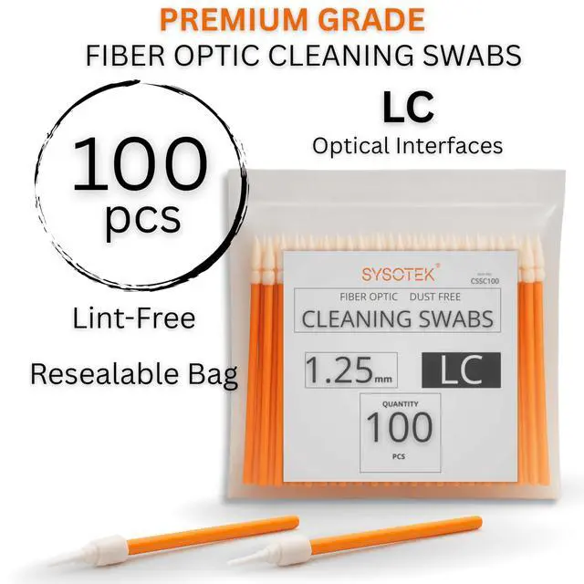 Alt view image 2 of 7 - Fiber Optic Cleaning Swabs, 100 Pack LC 1.25mm Lint Free Anti-Static Cleaning Sticks for Optical Components, Ports and Adapters, LC Connector Cleaner Tool for Professional Field Use