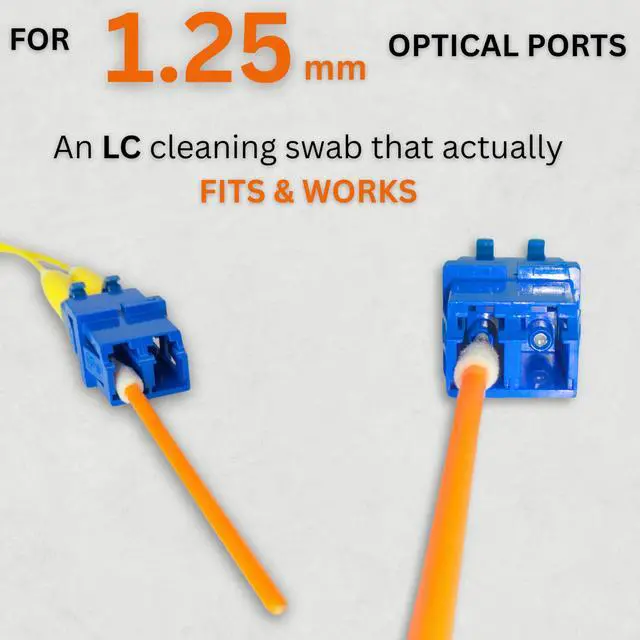 Alt view image 4 of 7 - Fiber Optic Cleaning Swabs, 100 Pack LC 1.25mm Lint Free Anti-Static Cleaning Sticks for Optical Components, Ports and Adapters, LC Connector Cleaner Tool for Professional Field Use