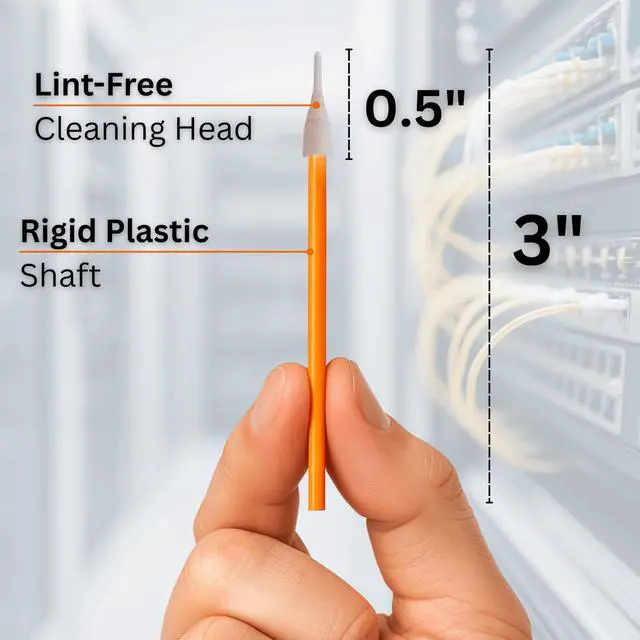 Alt view image 5 of 7 - Fiber Optic Cleaning Swabs, 100 Pack LC 1.25mm Lint Free Anti-Static Cleaning Sticks for Optical Components, Ports and Adapters, LC Connector Cleaner Tool for Professional Field Use