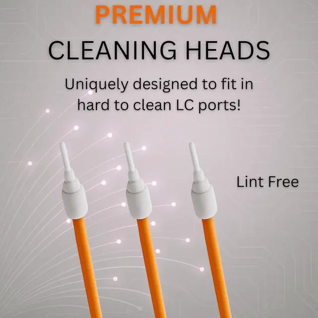 Alt view image 3 of 7 - Fiber Optic Cleaning Swabs, 100 Pack LC 1.25mm Lint Free Anti-Static Cleaning Sticks for Optical Components, Ports and Adapters, LC Connector Cleaner Tool for Professional Field Use