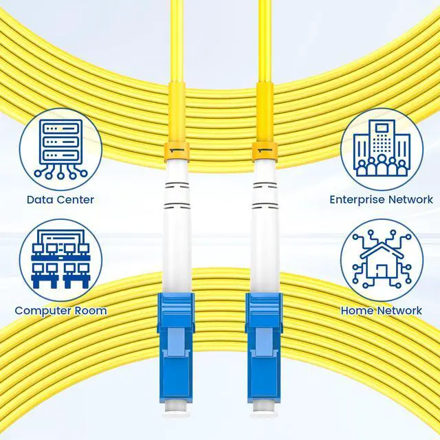 Alt view image 6 of 7 - OS2 LC to LC Fiber Patch Cable 0.2M(7in), 1G/10Gb 9/125um Single Mode Simplex SMF Fiber Optic Cable Cord LSZH(Yellow)