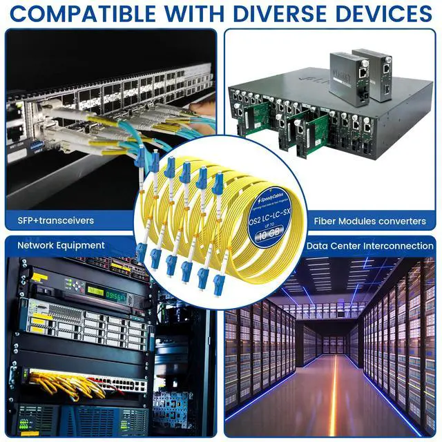 Alt view image 7 of 7 - OS2 LC to LC Fiber Patch Cable 0.2M(7in), 1G/10Gb 9/125um Single Mode Simplex SMF Fiber Optic Cable Cord LSZH(Yellow)