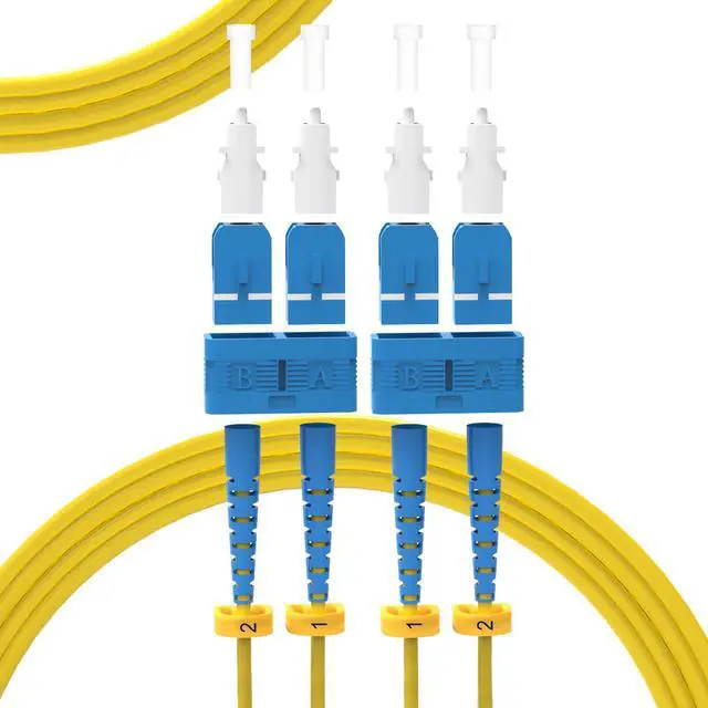 Alt view image 2 of 7 - Fiber Optic Cable 20m(66ft),Single Mode Duplex OS2 SC to SC Fiber Patch Cable,10GB 9/125m 2.0mm SC-SC Fiber Jumper LSZH(Yellow)-20Meter(66ft)