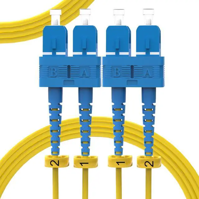 Alt view image 4 of 7 - Fiber Optic Cable 20m(66ft),Single Mode Duplex OS2 SC to SC Fiber Patch Cable,10GB 9/125m 2.0mm SC-SC Fiber Jumper LSZH(Yellow)-20Meter(66ft)