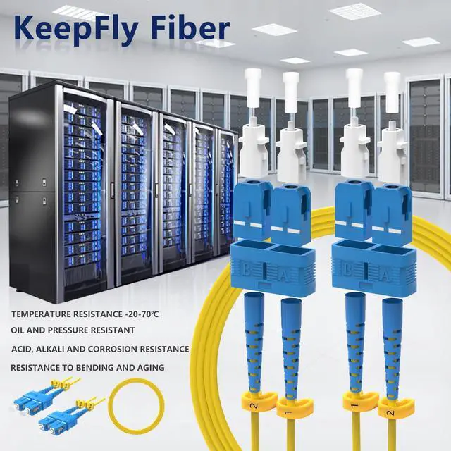 Alt view image 6 of 7 - Fiber Optic Cable 20m(66ft),Single Mode Duplex OS2 SC to SC Fiber Patch Cable,10GB 9/125m 2.0mm SC-SC Fiber Jumper LSZH(Yellow)-20Meter(66ft)
