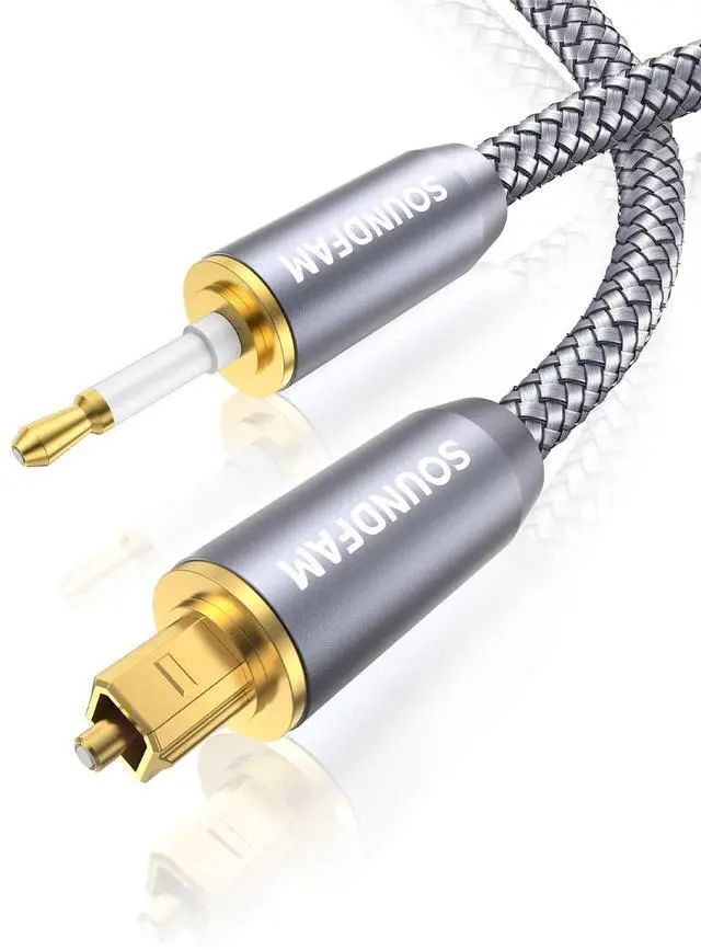 Main image of Toslink to Mini Toslink Cable Optical Audio Cable for Soundbar.Attention:Cannot Convert Analog Signals to Digital,Not A 3.5mm AUX Plug (3feet/1M)
