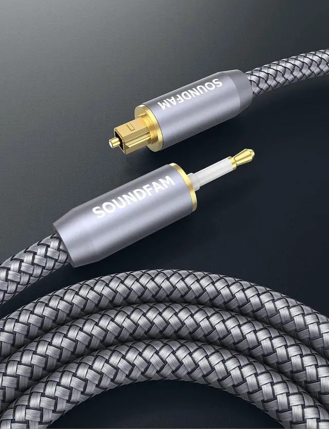 Alt view image 7 of 7 - Toslink to Mini Toslink Cable Optical Audio Cable for Soundbar.Attention:Cannot Convert Analog Signals to Digital,Not A 3.5mm AUX Plug (3feet/1M)