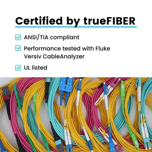 Alt view image 6 of 7 - LC to LC OS2 Fiber Patch Cable, 5m (16.40ft), UPC Polish, 200GB Singlemode (SM) Duplex 9/125um, Riser Rated (OFNR) UL Listed, 1pc, Yellow
