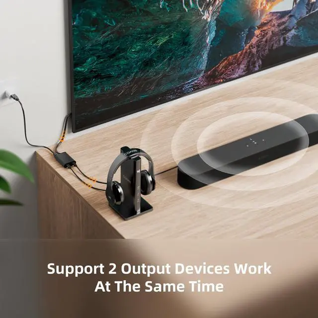 Alt view image 2 of 7 - Upgraded Digital Toslink Fiber Optical Splitter 1 in 2 Out Audio Adapter CableSignal Enhancement for Television
