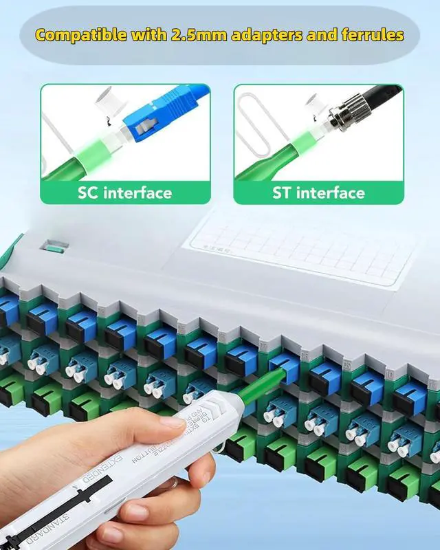 Alt view image 5 of 7 - Fiber Optic Connector Cleaning Pen,Fiber Optic Cleaner Pen for 2.5mm Ferrules SC,FC,ST,SC/APC and FC/APC,800+ Clean Times