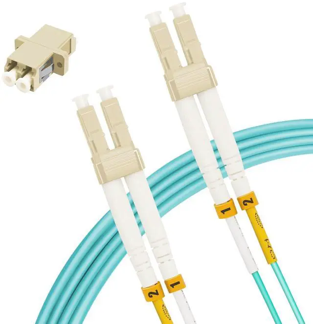 Main image of 15M(49ft) LC to LC Fiber Optic Cable, Multimode Duplex OM3 50/125µm 10G/40G Patch Cord, 2.0mm LSZH Jacket, with LC Coupler