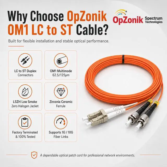 Alt view image 3 of 6 - 1M LC to ST Fiber Optic Patch Cable Multimode OM1 Duplex 62.5/125µm Optical Patch Cord 1G/10G Fiber Optic Cable LC-ST 1 Meter (3.2ft)