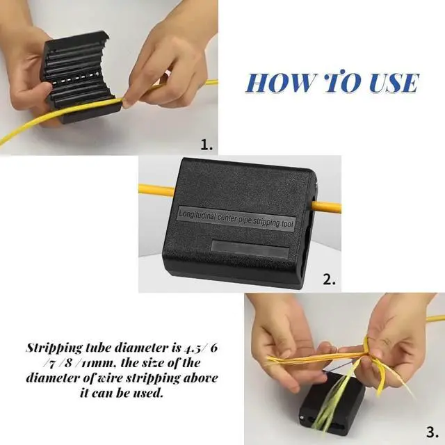 Alt view image 3 of 7 - Cable Tube Slitter 4.5-11mm Ribbon Cable Stripper Fiber Optic Buffer Loose Tube Slitter