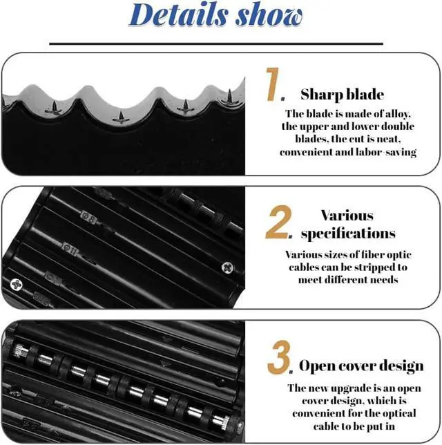 Alt view image 4 of 7 - Cable Tube Slitter 4.5-11mm Ribbon Cable Stripper Fiber Optic Buffer Loose Tube Slitter