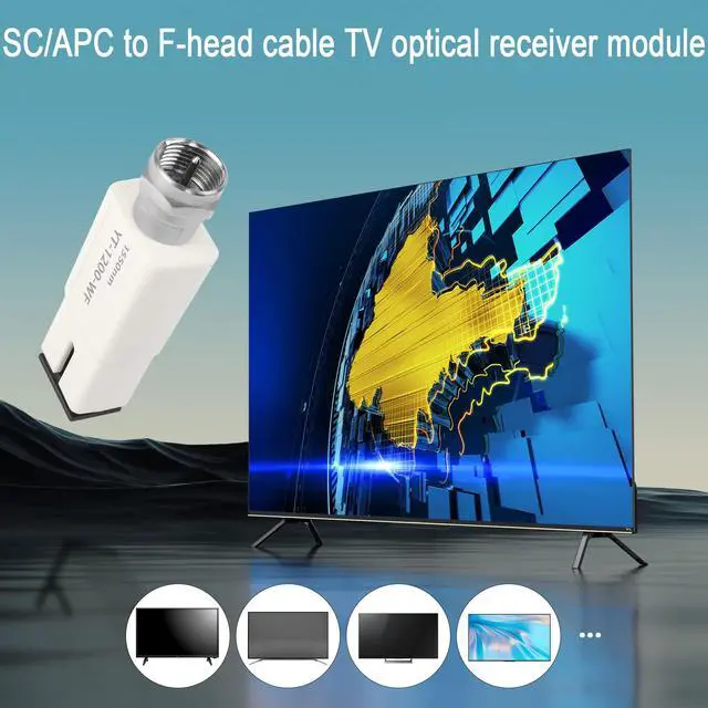 Alt view image 6 of 7 - Cable TV Passive Fiber Mini Receiver Module 1550nm SC/APC to F-Head FTTH Passive Optical Receiver Adapter, with Filtering Function, for Conversion of Fibre to CaTV Signal