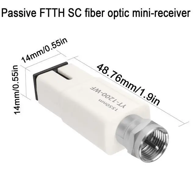 Alt view image 7 of 7 - Cable TV Passive Fiber Mini Receiver Module 1550nm SC/APC to F-Head FTTH Passive Optical Receiver Adapter, with Filtering Function, for Conversion of Fibre to CaTV Signal
