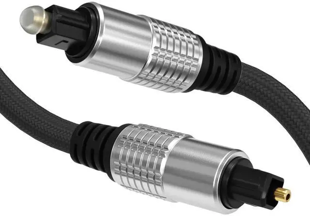 Main image of Optical Audio Cable, Digital Optical Cable with Toslink Connectors, Braided Digital Audio Cables for Soundbar, TV, Receiver, Speaker, Xbox, PS5, Blu-Ray Gold-Plated, 3.3ft