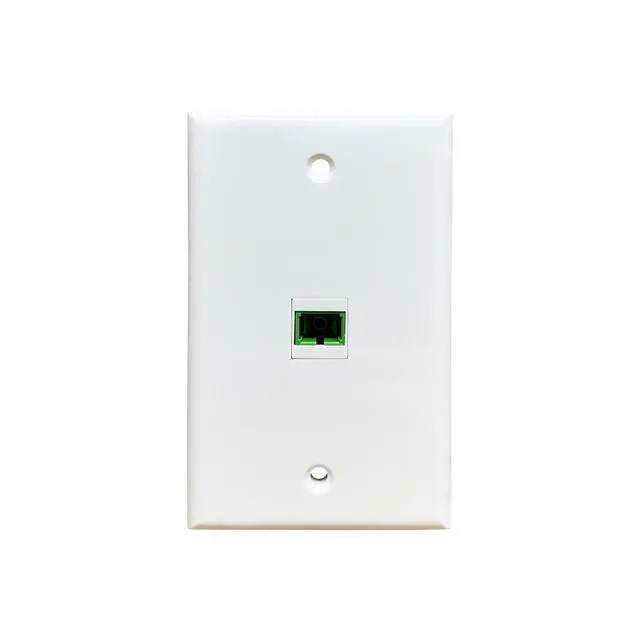 Alt view image 2 of 7 - Fiber Optic Wall Plate, for SC/APC, Simplex, w/ 1-Gang Mounting Bracket, 1 Port - White