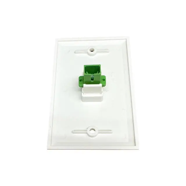 Alt view image 3 of 7 - Fiber Optic Wall Plate, for SC/APC, Simplex, w/ 1-Gang Mounting Bracket, 1 Port - White