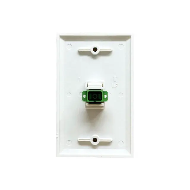Alt view image 4 of 7 - Fiber Optic Wall Plate, for SC/APC, Simplex, w/ 1-Gang Mounting Bracket, 1 Port - White