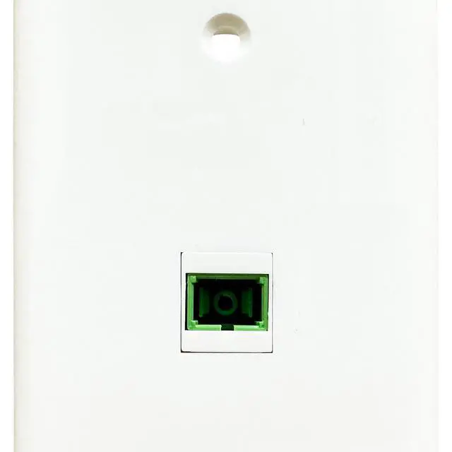 Alt view image 6 of 7 - Fiber Optic Wall Plate, for SC/APC, Simplex, w/ 1-Gang Mounting Bracket, 1 Port - White