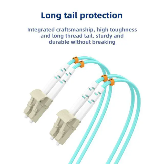 Alt view image 5 of 7 - OM3 LC to LC Fiber Optic Cable,1Gb/10Gb/40Gb Multimode Duplex Fiber Patch Cable LSZH 1Meters 3.3ft 50/125m Fiber Patch Jumper,Aqua Blue