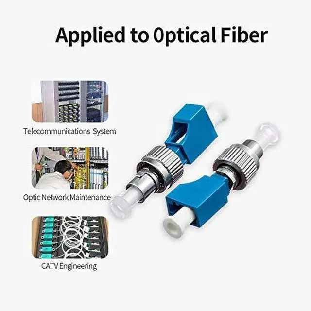 Alt view image 6 of 7 - 4PCS Single Mode 9/125um FC Male to LC Female Hybrid Optical Fiber Converter Adapter with Visual Fault Locator Connector and Optical Power Meter Compatibility