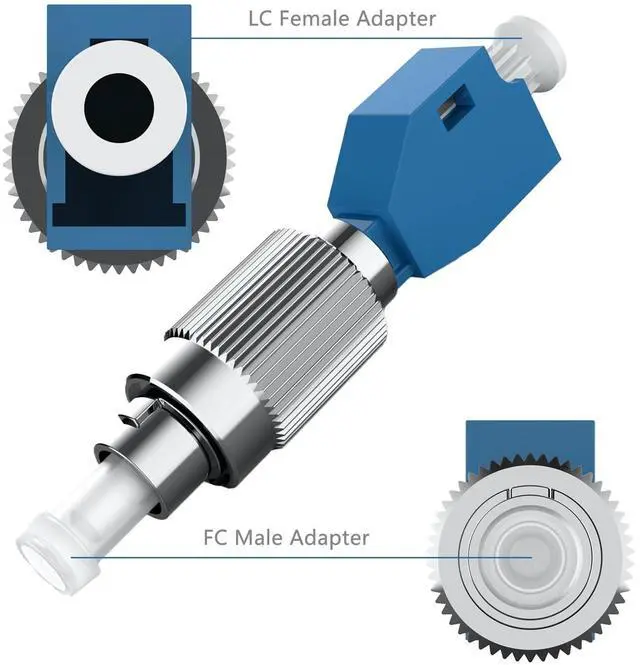 Alt view image 5 of 7 - 4PCS Single Mode 9/125um FC Male to LC Female Hybrid Optical Fiber Converter Adapter with Visual Fault Locator Connector and Optical Power Meter Compatibility