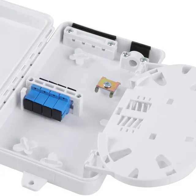 Alt view image 2 of 7 - 4 Port FTTH Fiber Distribution Box - Fiber Optic Terminal Junction Splitter Box for SC, FC, E2000 Adapters