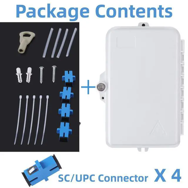 Alt view image 4 of 7 - 4 Port FTTH Fiber Distribution Box - Fiber Optic Terminal Junction Splitter Box for SC, FC, E2000 Adapters