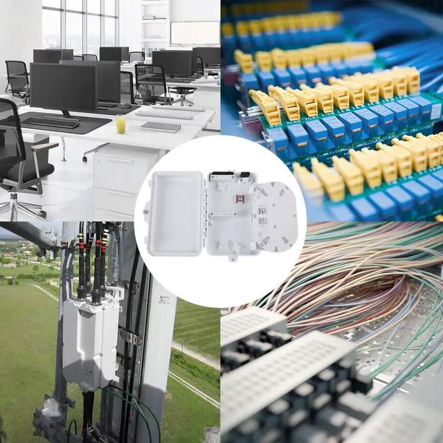 Alt view image 7 of 7 - 4 Port FTTH Fiber Distribution Box - Fiber Optic Terminal Junction Splitter Box for SC, FC, E2000 Adapters