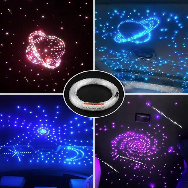Alt view image 3 of 7 - Ultra-Bright PMMA End Glow Fiber Optic Cable 100Pcs 0.5mm(0.02in) 3m(9.8ft) Fiber Optic Lights Fibers Harness for Star Sky Ceiling All Kind Led Light Engine Driver Source