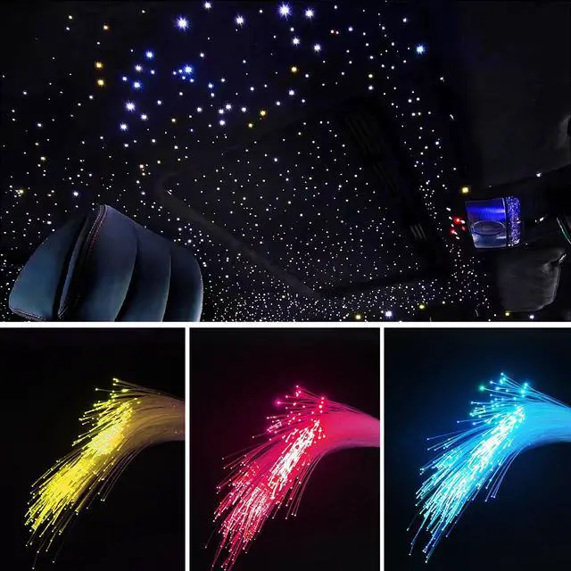 Alt view image 4 of 7 - Ultra-Bright PMMA End Glow Fiber Optic Cable 100Pcs 0.5mm(0.02in) 3m(9.8ft) Fiber Optic Lights Fibers Harness for Star Sky Ceiling All Kind Led Light Engine Driver Source
