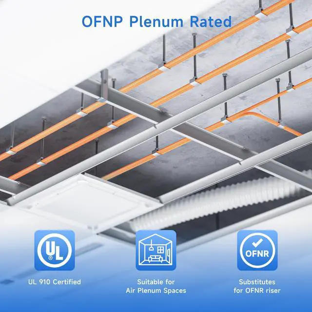 Alt view image 3 of 6 - OFNP Plenum Multimode Duplex OM1 Fiber Cable 9.8 Feet / 3m (10Gb, SC to LC, 62.5/125 Fiber Optic Cable, LC to SC Patch Cord)