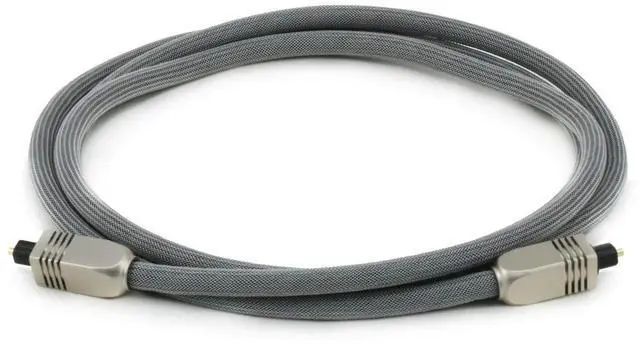Main image of Premium S/PDIF (Toslink) Digital Optical Audio Cable - Silver - 6ft | Heavy Duty Mesh Jacket, Metal Connector Heads, For Play Station, Xbox one, Home theater & More