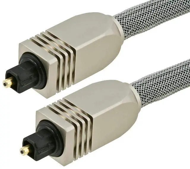 Alt view image 2 of 3 - Premium S/PDIF (Toslink) Digital Optical Audio Cable - Silver - 6ft | Heavy Duty Mesh Jacket, Metal Connector Heads, For Play Station, Xbox one, Home theater & More