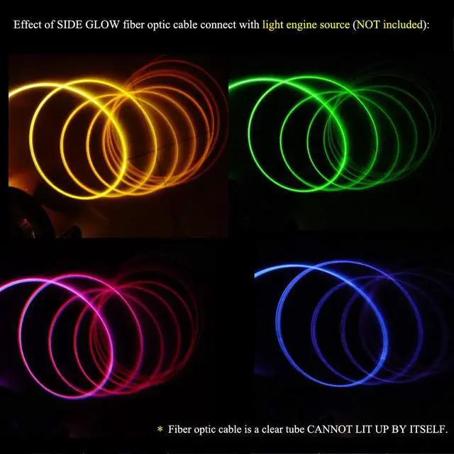 Alt view image 2 of 6 - 0.06in(1.5mm)*16.4ft(5m) PMMA Plastic Side Glow Cable for Optical Fiber Light, Fiber Optic Lighting Decoration for Car Home Use Fiber Optic Light