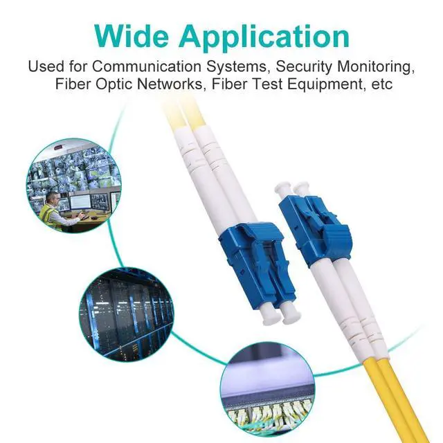 Alt view image 7 of 7 - 10M OS2 LC to LC Fiber Patch Cable, Single Mode SFP Jumper, Duplex LC 9/125um, LSZH, 33ft, for 1G/10G SMF SFP Transceiver, Router, Networks and More