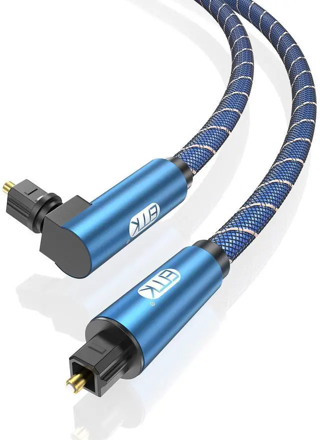 Main image of 90 Degree Optical Cable 360 Degree Free-Rotating Fiber Optic Cable Toslink Male to Male Cable for Home Theater, Soundbar, Gaming Console, Speaker(5FT/1.5M)