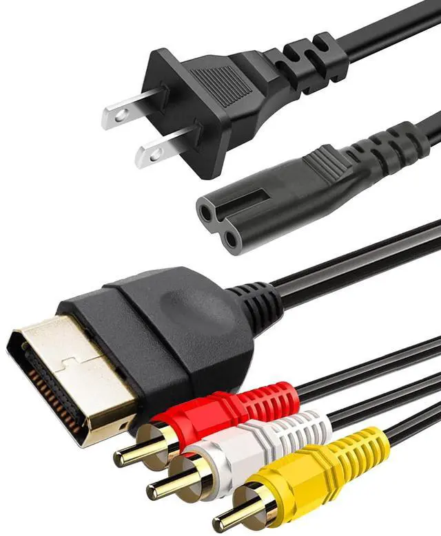 Main image of Power Cord and AV Cable Compatible with Xbox, AC Power Cord Fit for Sony PS5/PS4/PS4 Slim/PS3 Slim, Xbox One S/X/Series X/S, TV Printer Speaker Monitor 2 Prong Replacement