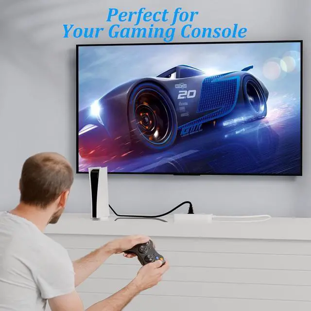 Alt view image 7 of 7 - Power Cord and AV Cable Compatible with Xbox, AC Power Cord Fit for Sony PS5/PS4/PS4 Slim/PS3 Slim, Xbox One S/X/Series X/S, TV Printer Speaker Monitor 2 Prong Replacement