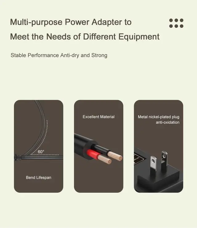 Alt view image 5 of 7 - 5V 1A 2A Charger for Victrola Record Player Power Cord fit for Vinyl Suitcase Turntable Player VSC-550BT VSC-550BT-BK Vintage 3-Speed AC Adapter FJ-SW0501500DU