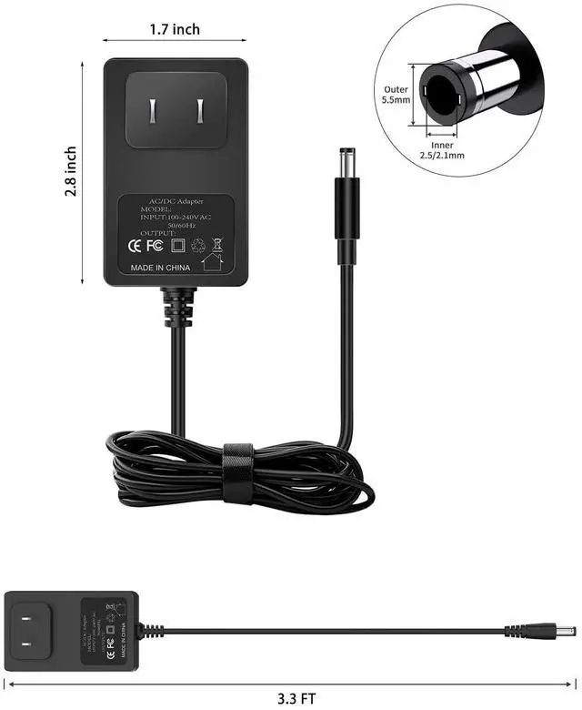 Alt view image 7 of 7 - 5V 1A 2A Charger for Victrola Record Player Power Cord fit for Vinyl Suitcase Turntable Player VSC-550BT VSC-550BT-BK Vintage 3-Speed AC Adapter FJ-SW0501500DU